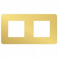 Рамка 2 поста UNICA STUDIO, золото | код. NU280462 | Schneider Electric